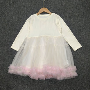 连衣裙纱裙甜美公主裙蓬蓬裙 长袖 出口外单 女童中童春装