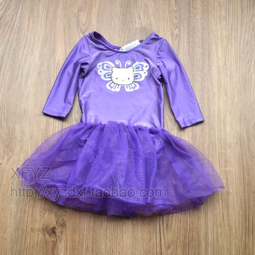 N298 kitty猫跳舞连体连衣裙长袖春秋款 练功服舞蹈服舞蹈裙纱裙