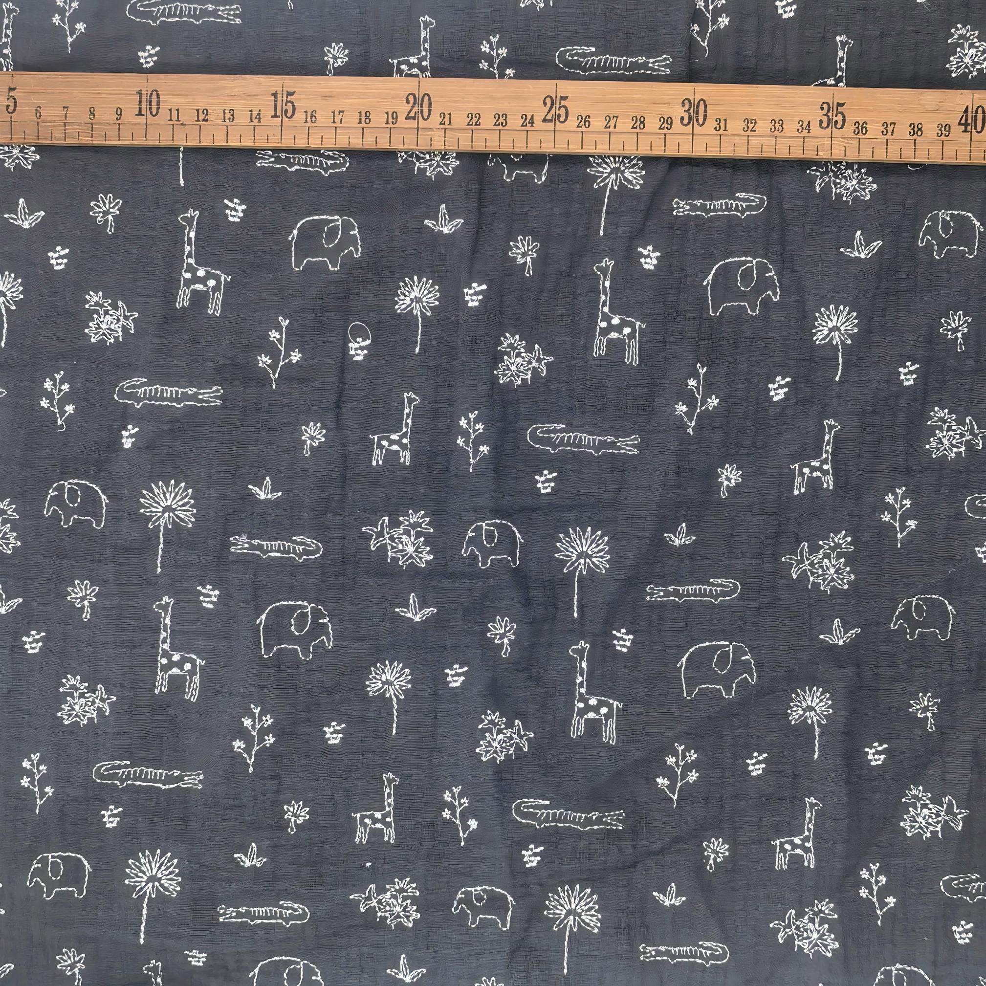 纯棉双层皱纱 银线绣花【非洲动植物】童装家居服童被娃衣布艺DIY,居家布艺,海绵垫/布料/面料/手工diy,淘宝优惠券,粉丝福利购,淘宝优惠卷