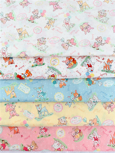面料 手工拼布娃衣服装 日本进口yuwa棉布料 松山敦子昭和动物小鹿