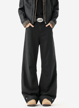 美式重磅复古做旧工装裤男春季新款潮牌痞帅宽松直筒百搭休闲长裤