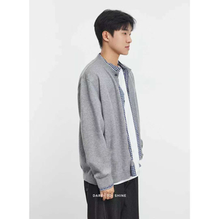 宽松秋季 亦止假两件圆领针织开衫 时尚 毛衣男士 韩系学院风 休闲衬衫