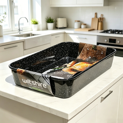 澳洲A&S  ENAMEL ROASTER 泼墨8升珐琅长方超大烤盘7500ml