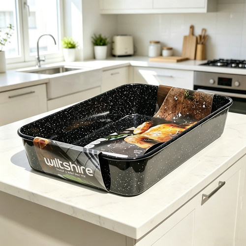 澳洲A&S  ENAMEL ROASTER 泼墨8升珐琅长方超大烤盘7500ml