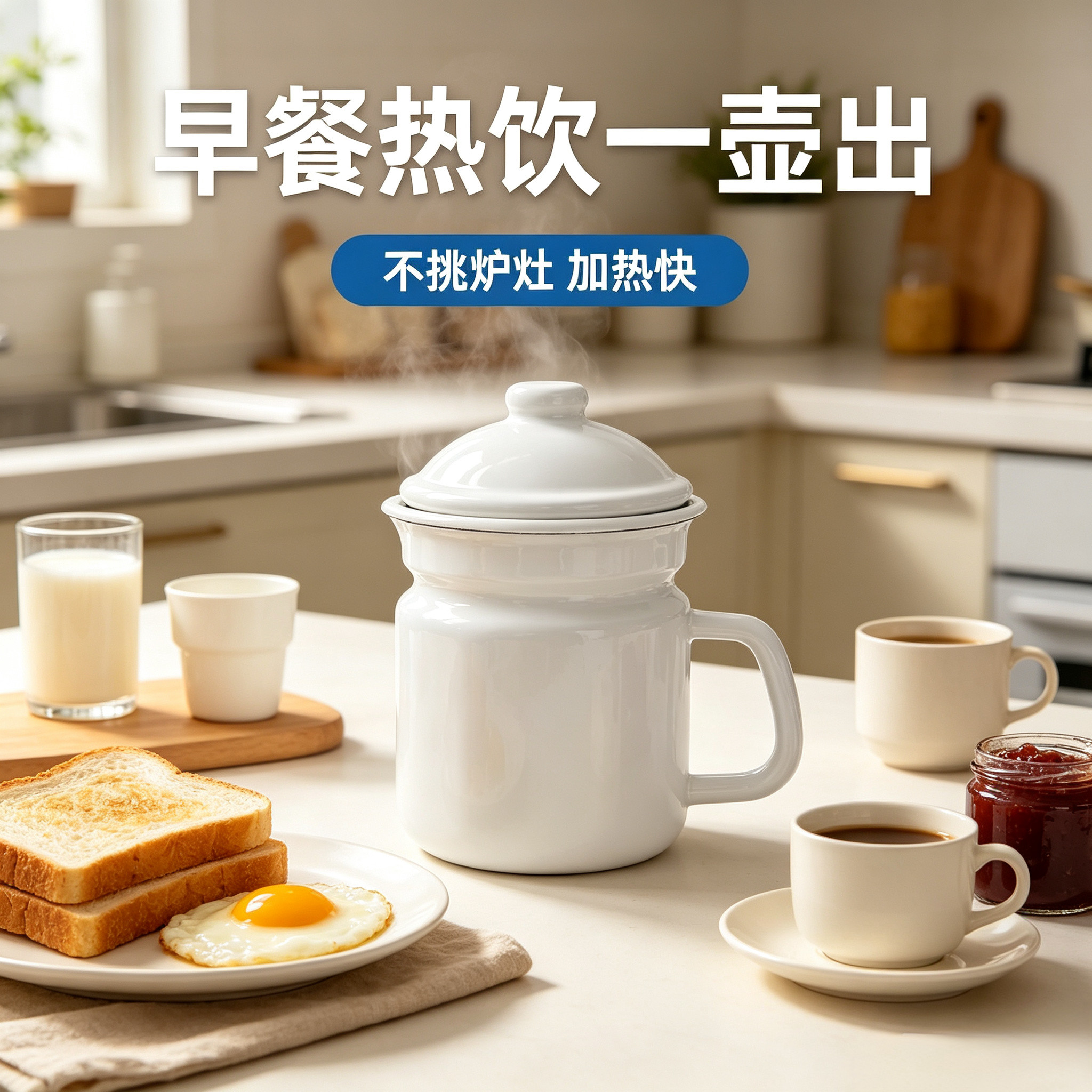 肥龙搪瓷日式八角凉水壶杯