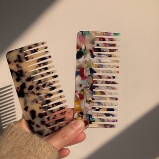 韩国醋酸洋气发梳 简约便携ins网红梳 彩色花纹小众化梳子头梳