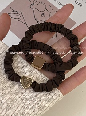 小众高级感的基础发绳 百搭咖色黑色橡皮筋小肠圈不伤发头绳发圈