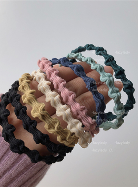 3个一套！褶皱花边gao弹力发绳 基础糖果色发圈头绳 皮套 橡皮筋