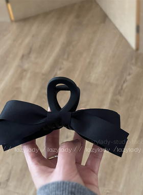 基础但精致~高货 百搭简约蝴蝶结丝带抓夹 俏皮优雅大号鲨鱼夹女
