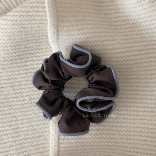 布艺褶皱卷边头花 精致chic日韩洋气小众肠圈丸子头马尾发圈发绳