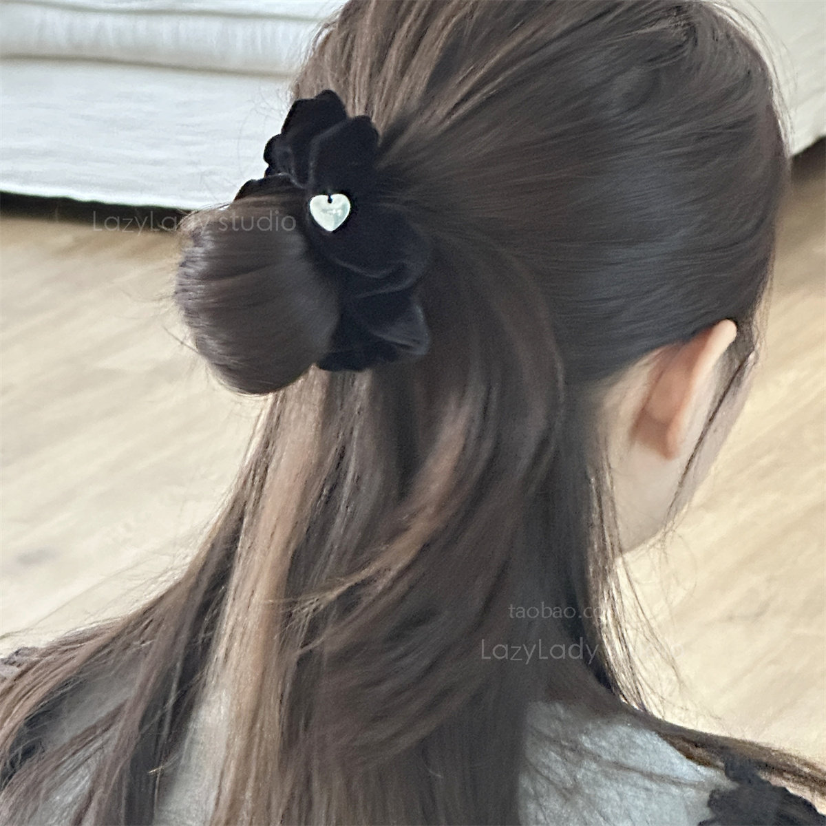 黑色法式复古简约丝绒大肠发圈 头绳饰皮筋女扎头发绳丸子头绳女,饰品/流行首饰/时尚饰品新,发饰,淘宝优惠券,粉丝福利购,淘宝优惠卷