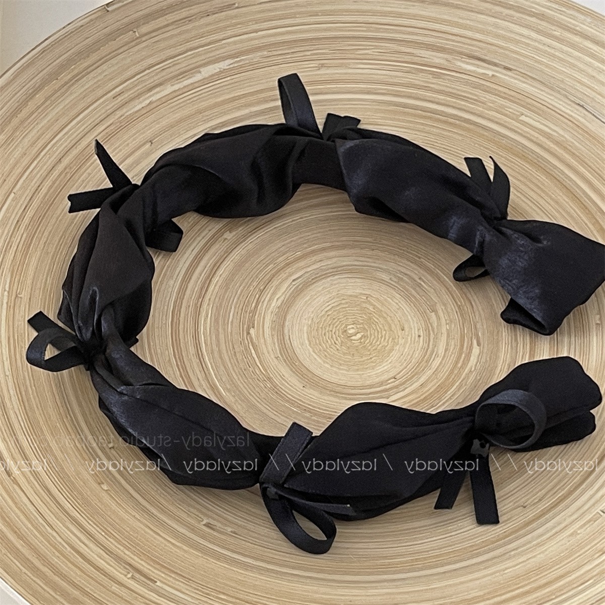 lazylady黑色蝴蝶结优雅俏皮发箍