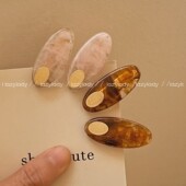 2只装 fever同款 碎发刘海发夹头饰复古琥珀色侧边小发夹子一字夹