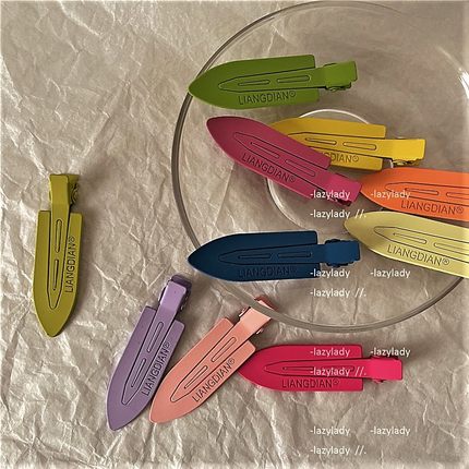 2个装~欧阳娜娜ins糖果彩鸭嘴夹大号刘海夹边夹无痕化妆夹发夹女