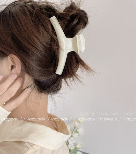 lazylady素色亚克力盘发夹子抓夹
