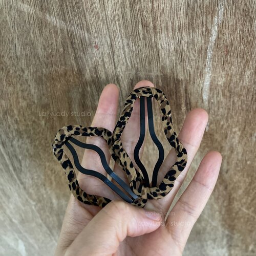 一对装 千禧辣妹风时髦精掰掰夹 云朵豹纹发夹碎发夹女