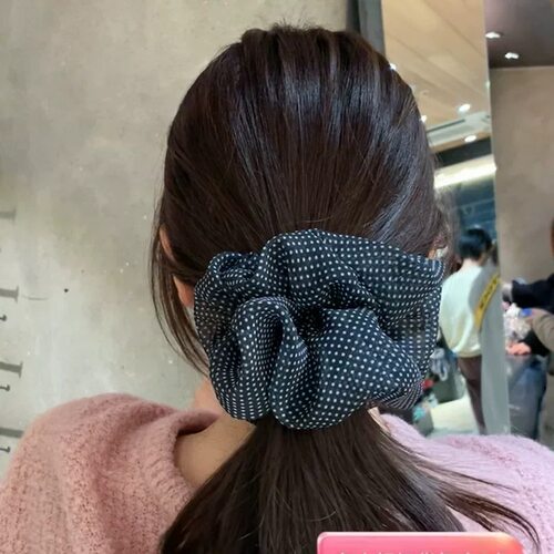 法式复古波点大肠发圈女高弹力扎发皮筋大号发绳气质耐用头绳发饰