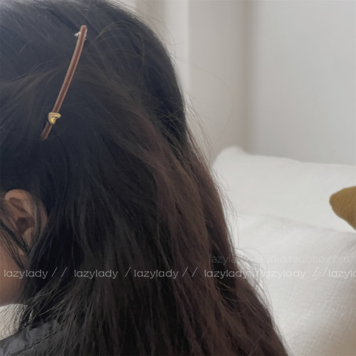 chao精致的细窄弹簧夹 爱心丝绒高级感小众ins风发夹刘海夹碎发夹