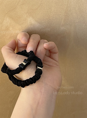 2个装，蝴蝶结合金材质哦 黑色基础款发圈扎头发橡皮筋简约头绳女