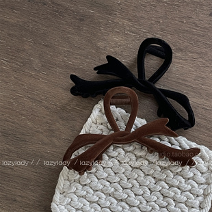 大号发量多的抓夹 秋冬合金丝绒金属鲨鱼夹盘发夹子百搭简约发夹