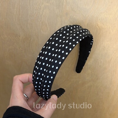 波点韩系宽边凹凸发箍 简约基础防滑外出头箍发卡发饰