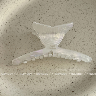 超美仙气小众后脑勺抓夹发饰女 蝴蝶结鲨鱼夹 人鱼姬色 醋酸材质