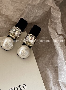 店铺te惠版！精致小号~珍珠方钻发夹女侧边夹刘海夹ins简约发卡