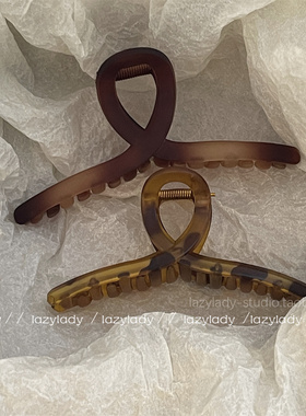 法式琥珀色磨砂抓夹 后脑勺盘发大夹子 ins网红品质chic发爪女