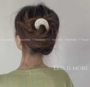 大号盘发簪子气质复古发簪 气质U型发钗 品质醋酸材质法式 日系经典