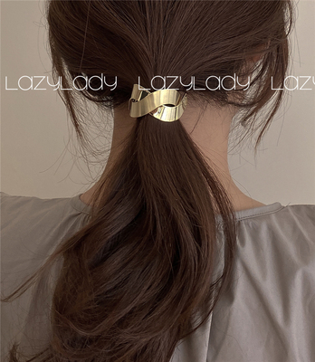 冷淡风拉丝金属高级质感交叉发绳