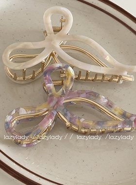 5色！发量多也可 醋酸蝴蝶结鲨鱼夹后脑勺抓夹发抓网红金属抓夹女