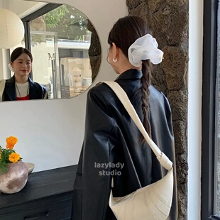 3色！大号轻纱春夏头花 仙气温柔素色饱满蓬松丸子头发圈发圈发绳