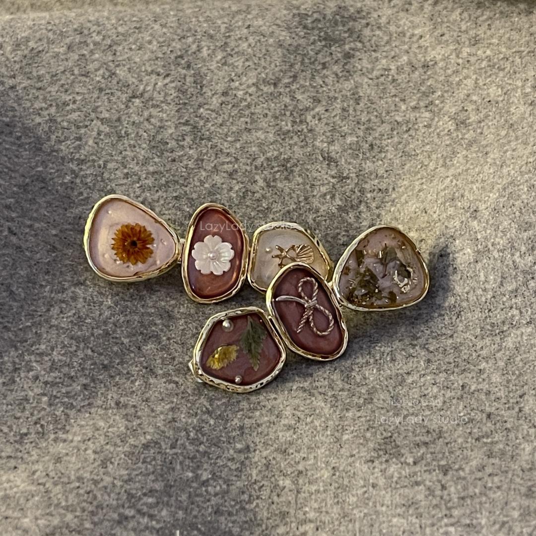 复古宫廷风温柔发夹 干花蝴蝶结侧边刘海夹鸭嘴夹碎发夹发饰女