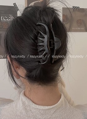 ins发量多法式风磨砂抓夹后脑勺
