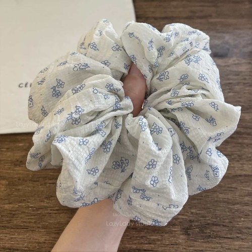 淡淡的蓝灰色 清新俏皮小雏菊头花 丸子头马尾洋气发圈大肠圈发圈