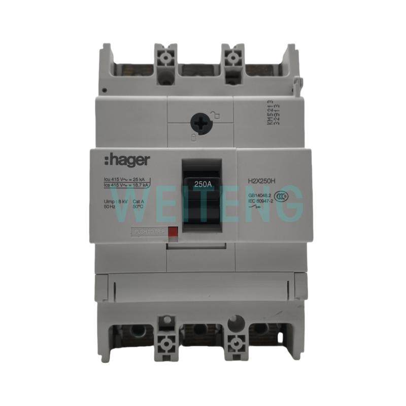 HAGER海格 H2X250H 塑壳断路器3P热磁式TMF总闸开关三相MCCB 原装