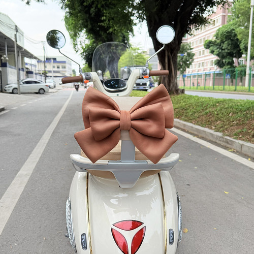 适用摩托车头盔后座装饰雅迪爱玛露娜车电动车摆件后座尾贴蝴蝶结