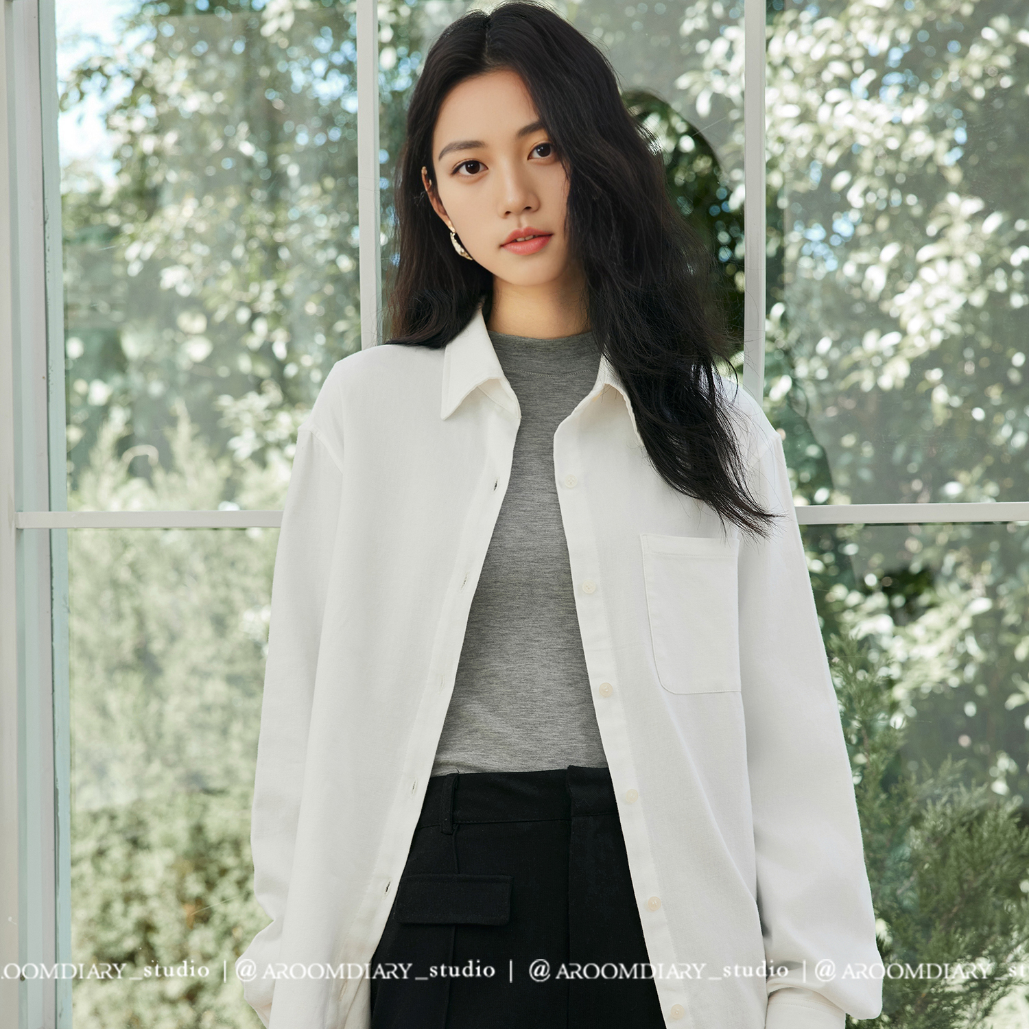 进口100高支匹马棉高智素颜衬衫