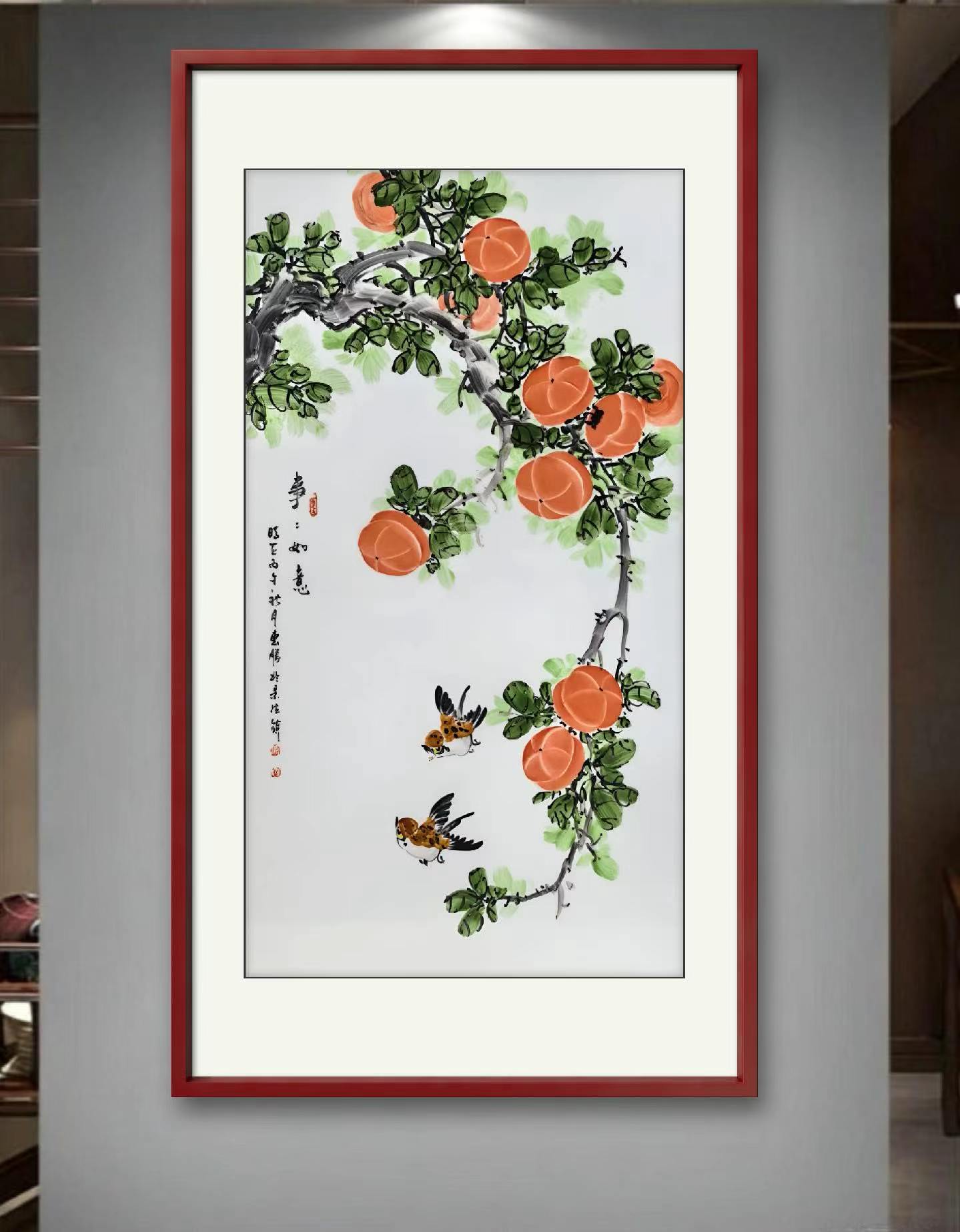特价清仓景德镇纯手绘青花瓷板画事事如意中式装饰手工彩绘客厅画