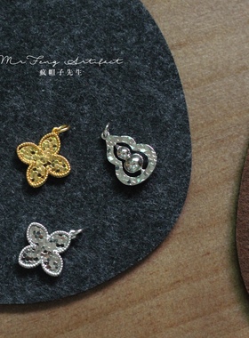 S925银镀金碎碎冰龙鳞纹可转动小葫芦项链吊坠