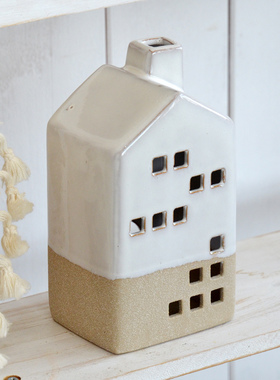 北欧ins陶瓷小屋镂空蜡烛罩