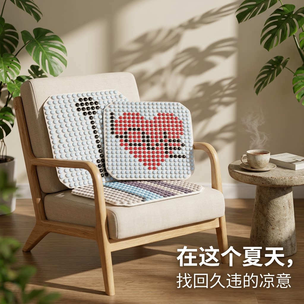 陶瓷夏季椅垫汽车座垫透气垫子办公室屁垫凉席坐垫凳子凉垫椅子垫