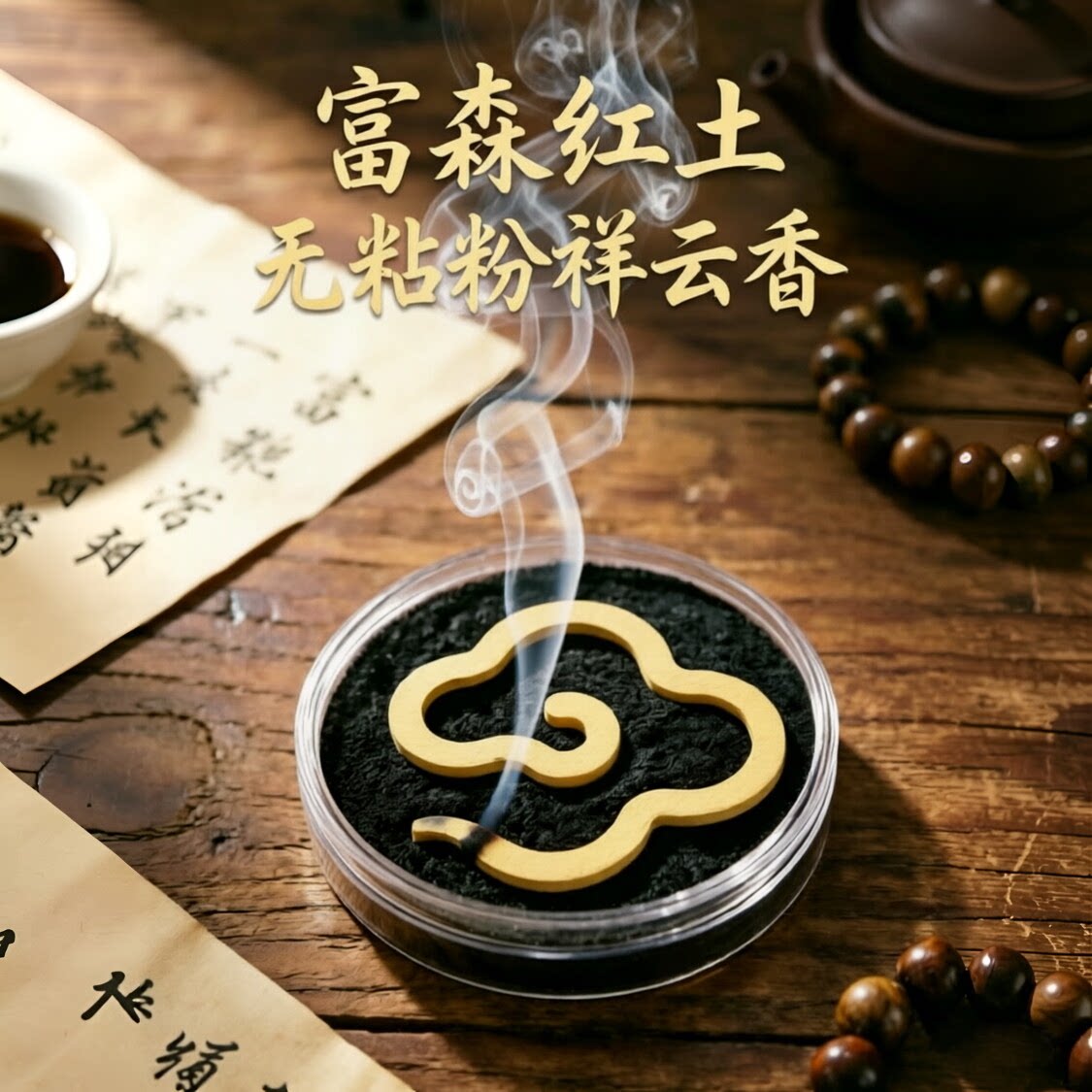 天然富森红土沉香棋楠盘香越南沉香家用室内持久安神高端薰香礼盒