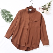 Mùa xuân áo cổ chữ V nữ tay áo chín điểm buông lơi mặc áo rủ xuống đáy khí chất của phụ nữ Hàn Quốc 9A921 - Áo sơ mi