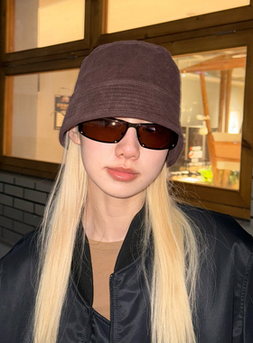 Y2K金属连体时髦深咖墨镜