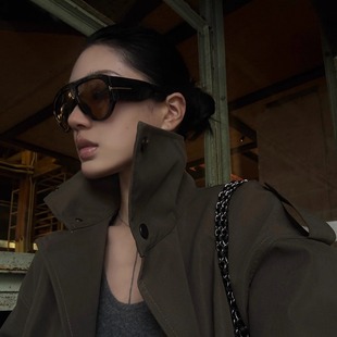 404 店复古大框飞行员墨镜时髦简约百搭显脸小方圆脸太阳眼镜女