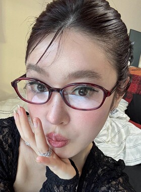 404的店复古椭圆TR材质斯文红色眼镜防蓝光可配度数时髦太阳眼镜