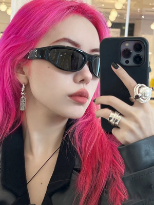 复古前卫时髦连体墨镜jennie同款