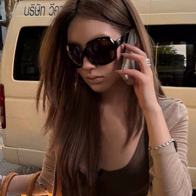 404的店古早茶色墨镜大框椭圆千禧年Y2K遮脸显脸小偏光太阳眼镜