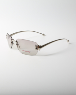 404 店复古五角星无边长方形灰色冷感墨镜凹造型时髦防紫外线酷